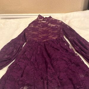 Kids Purple Lace Dress